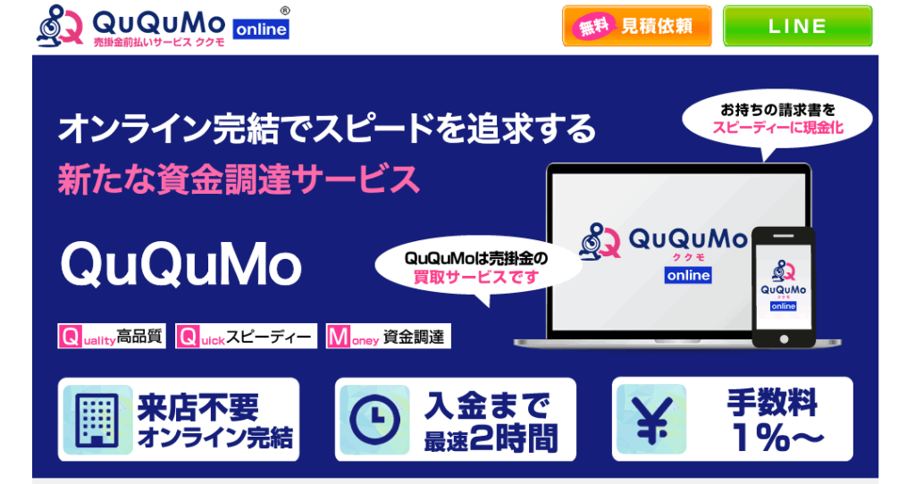 ファクタリング会社 QuQuMo Online